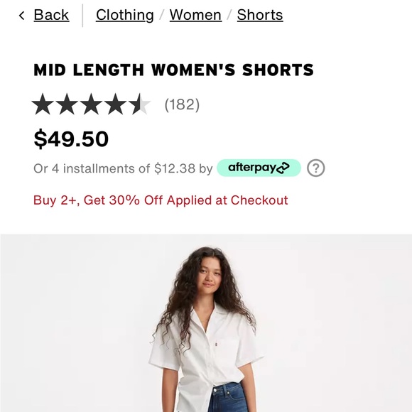 Levi's Mid-Length Denim Dark Wash Shorts - Picture 2 of 9